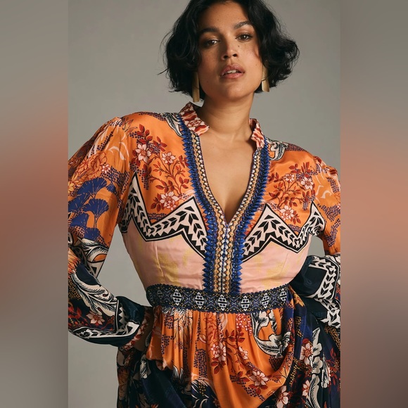 NWT Bhanuni by Jyoti Patterned Maxi Anthropologie Dress - Picture 2 of 7